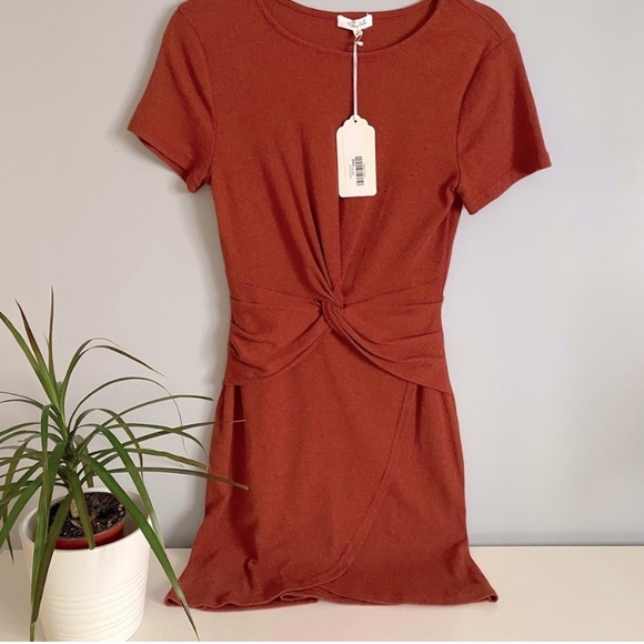 NWT Honey Belle rust coloured tie front accent dress - Picture 1 of 8